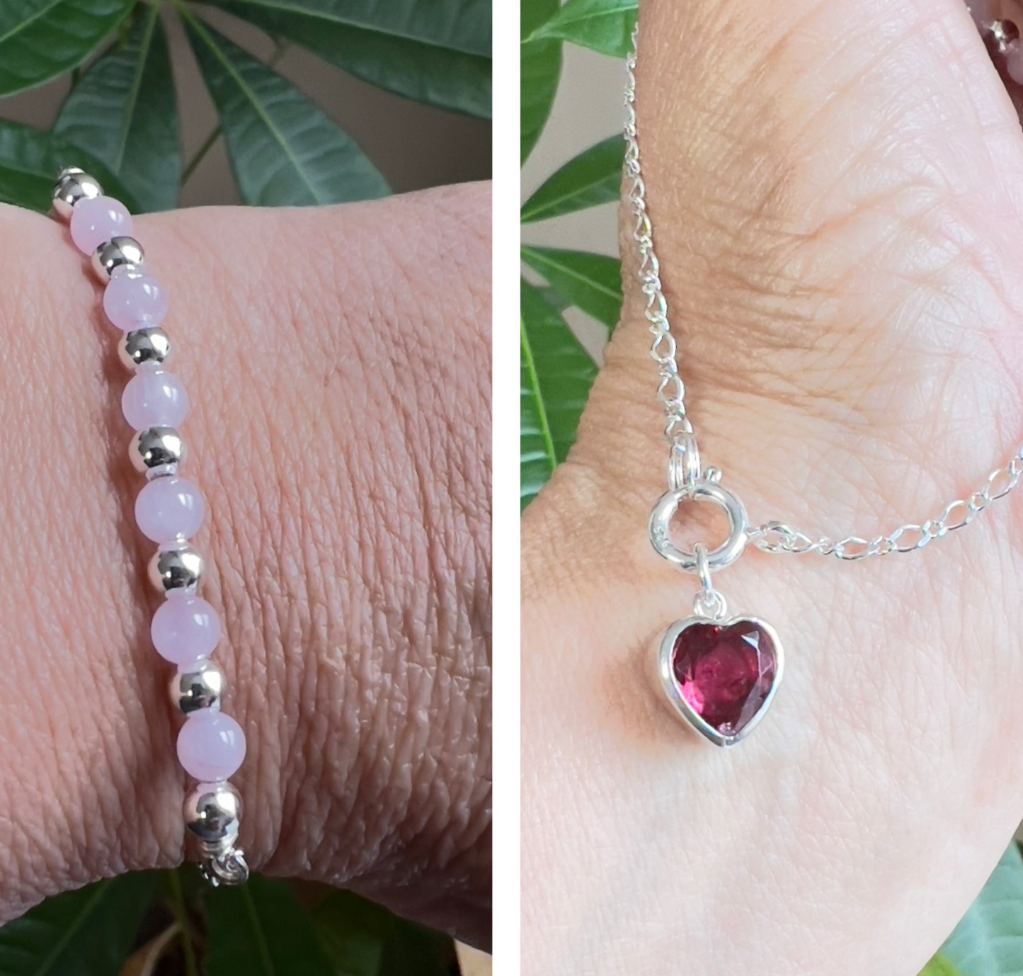 Bracelet. Stone Natural. Heart.