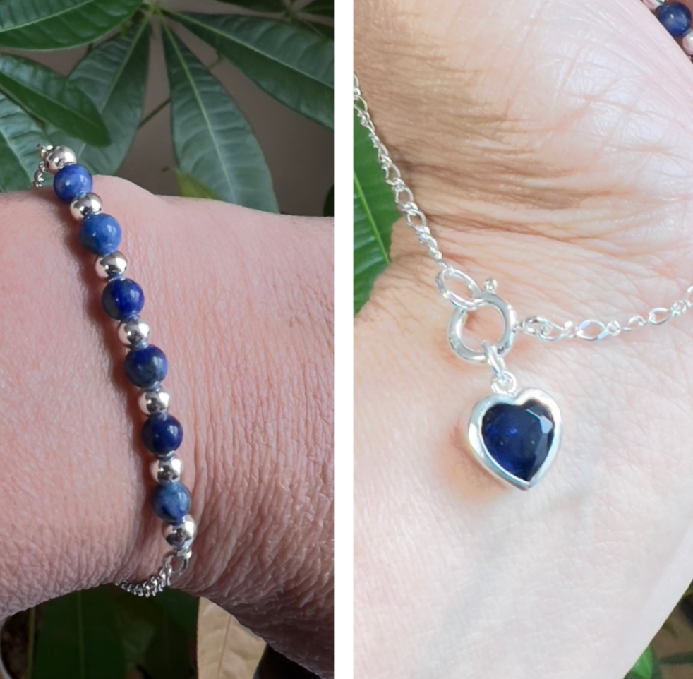 Bracelet. Stone Natural. Heart.