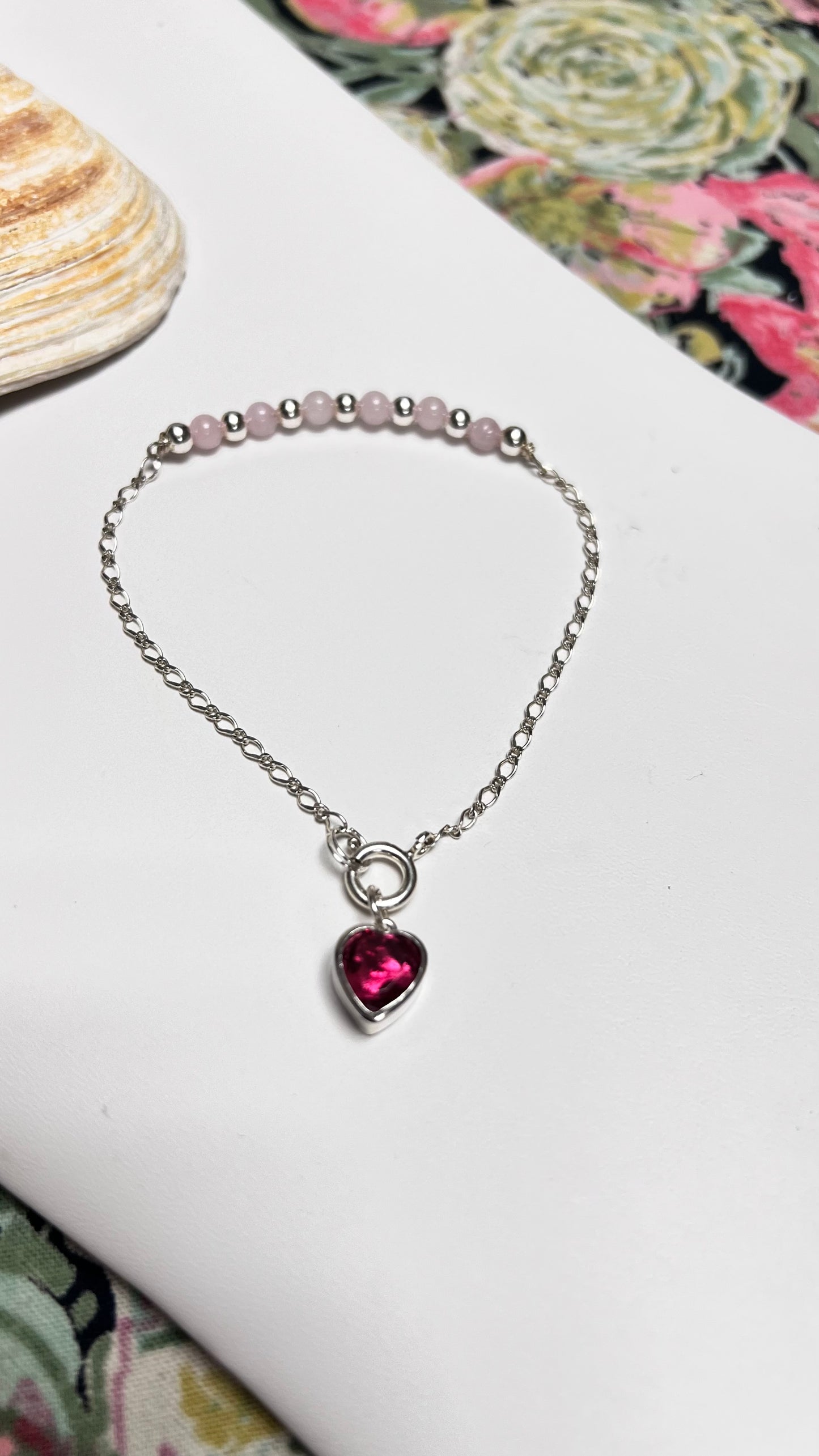 Bracelet. Stone Natural. Heart.