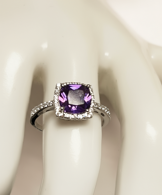 Ring Amethyst Cubic Zirconia