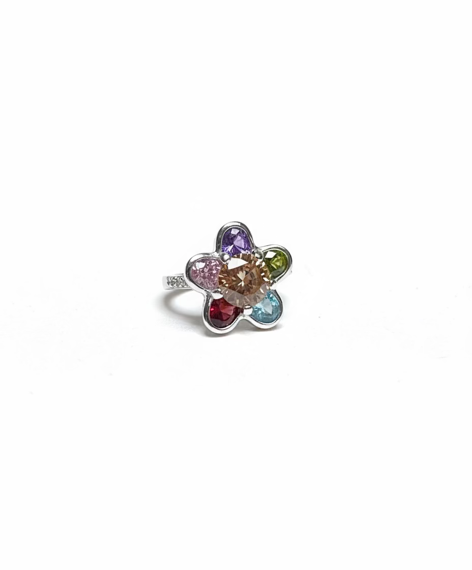 Ring. Peridot. Garnet. Aquamarine. Amethyst. Pink Sapphire.
