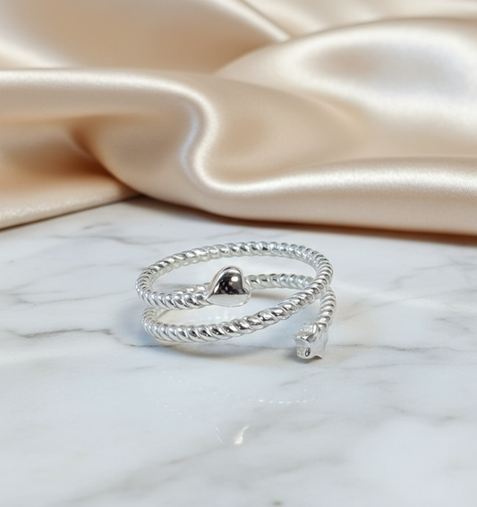 Silver Twisted Ring with Elegant Background